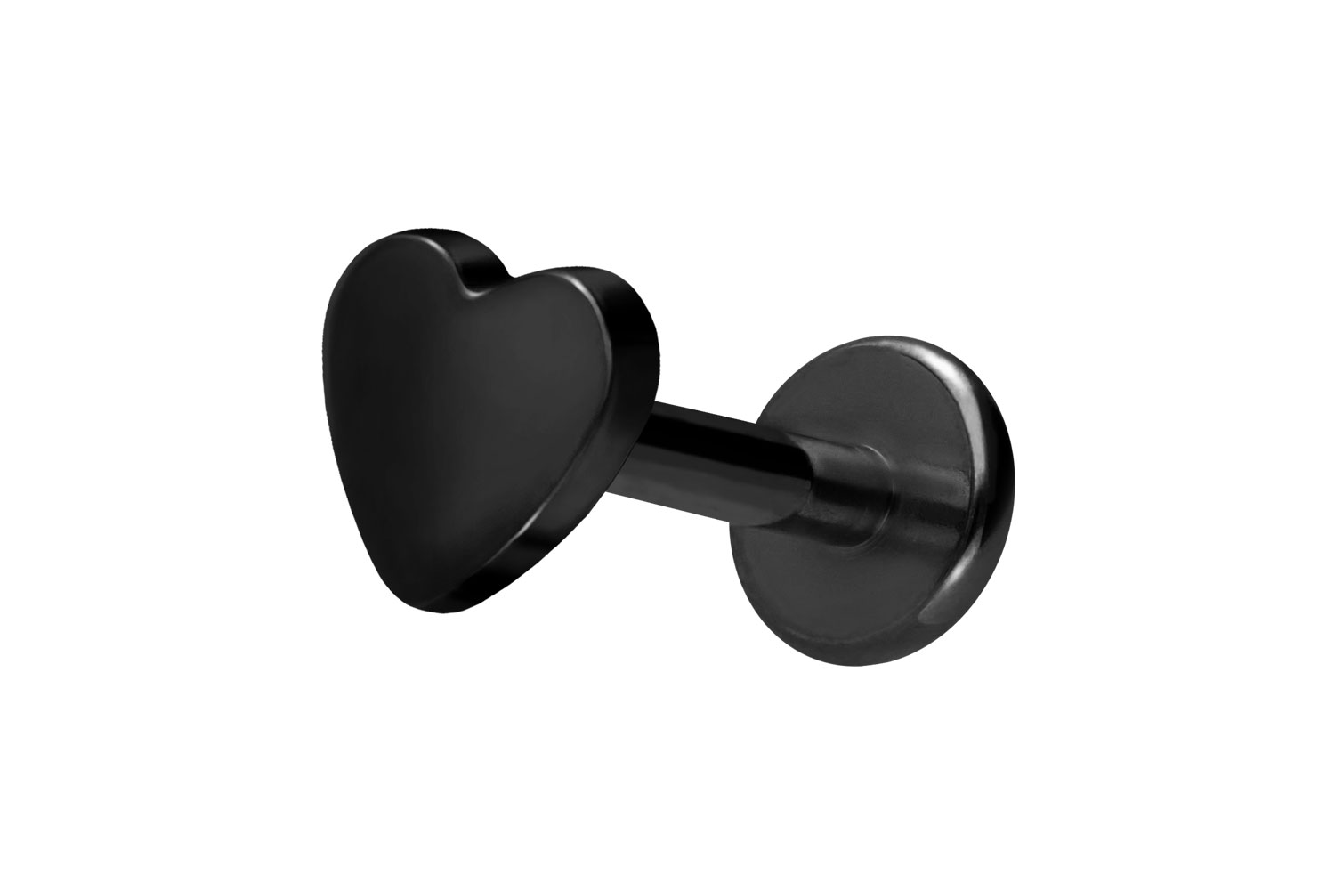 Titan Labret Piercing mit Innengewinde HERZ